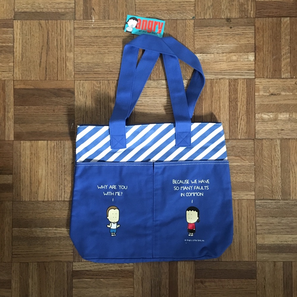 NWT angry little girls tote bag